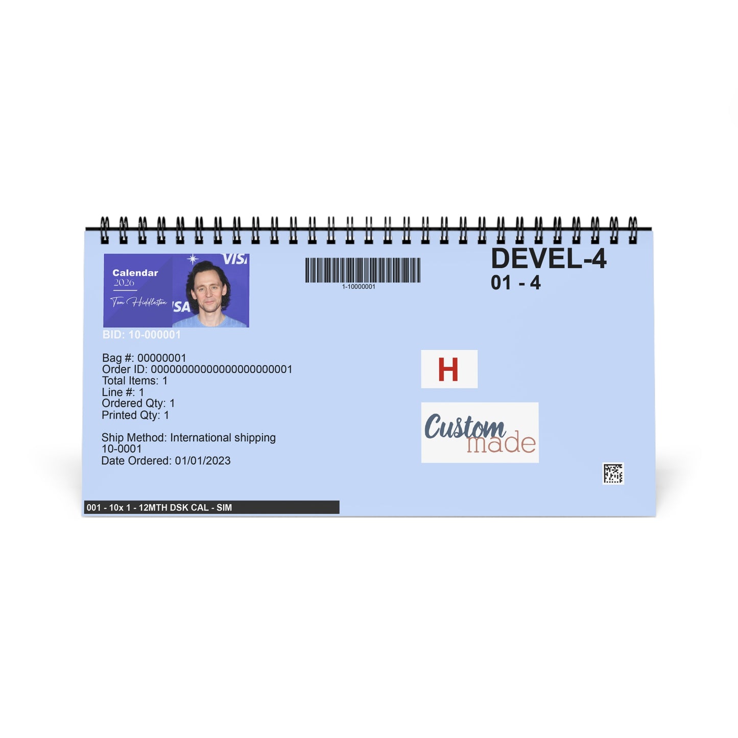 Tom Hiddleston 2026 Desk Calendar | Premium Spiral Bound Celebrity Photo Calendar | High-Quality Fan Gift & Desk Décor
