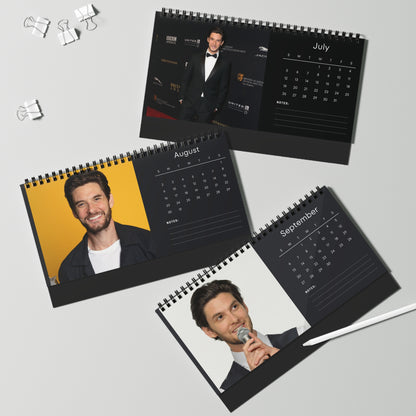 Ben Barnes 2026 Desk Calendar | Premium Spiral-Bound Celebrity Photo Calendar | High-Quality Collectible Gift for Fans & Desk Décor