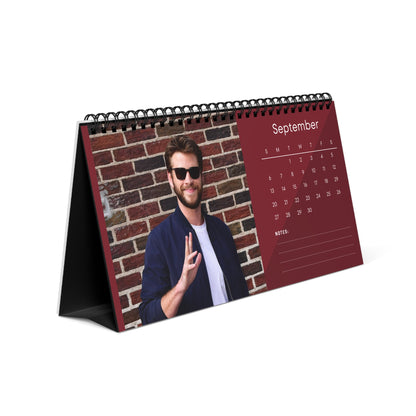 Liam Hemsworth 2026 Desk Calendar | Hunger Games Actor | The Diplomat Gift | Celebrity Desk Decor | Office Calendar