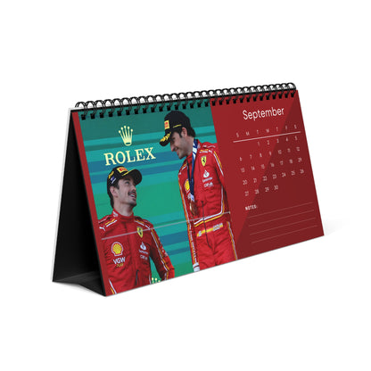Charles Leclerc & Carlos Sainz 2026 Desk Calendar | F1 Racing Stars Spiral Bound Photo Calendar | Fan Collectible Gift | Stylish Desk Décor