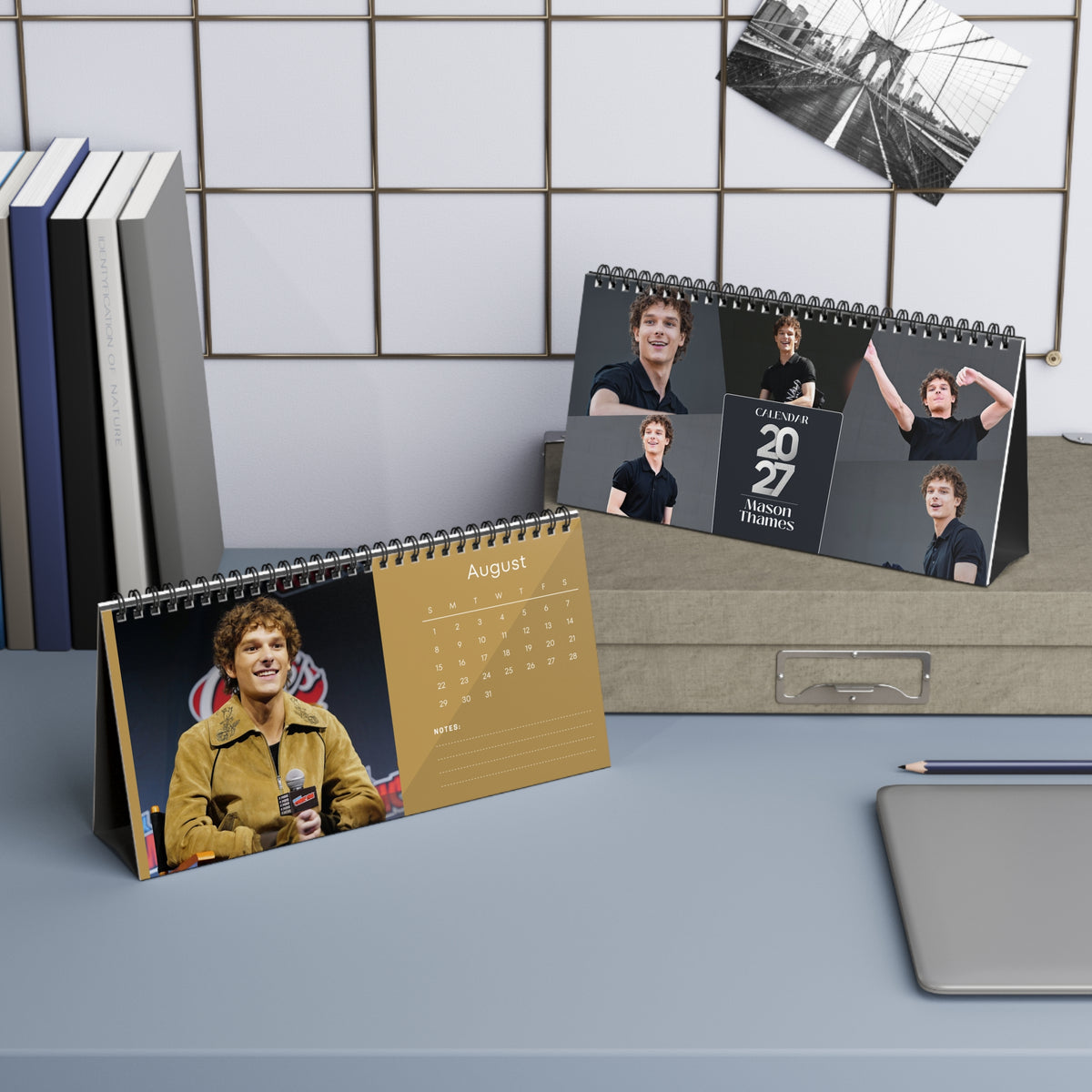 Mason Thames 2027 Desk Calendar Vol 2 | Spiral Bound Photo Calendar | Fan Gift