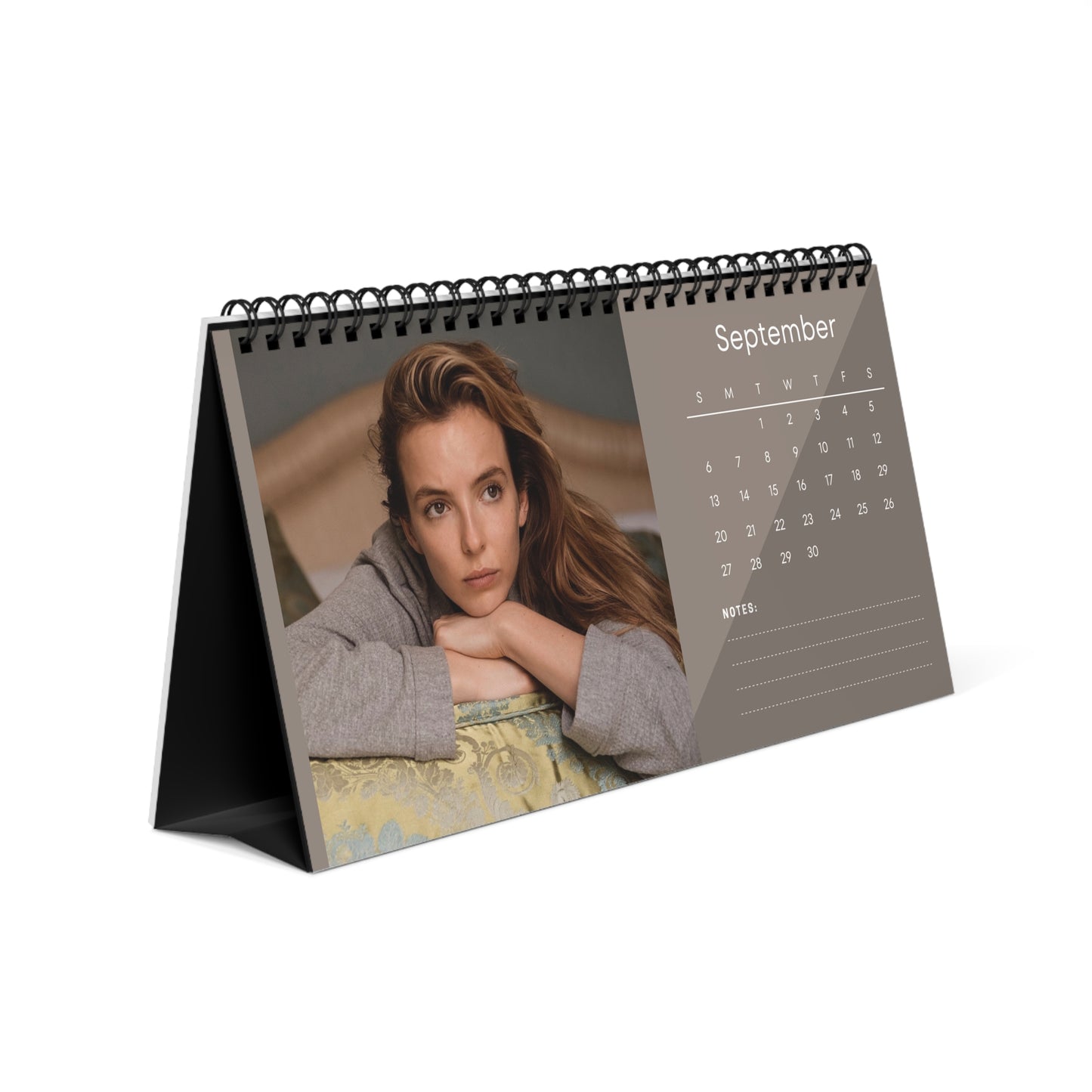 Jodie Comer 2026 Desk Calendar | Premium Spiral Bound Celebrity Photo Calendar | Collectible Fan Gift | Stylish Desk & Office Décor