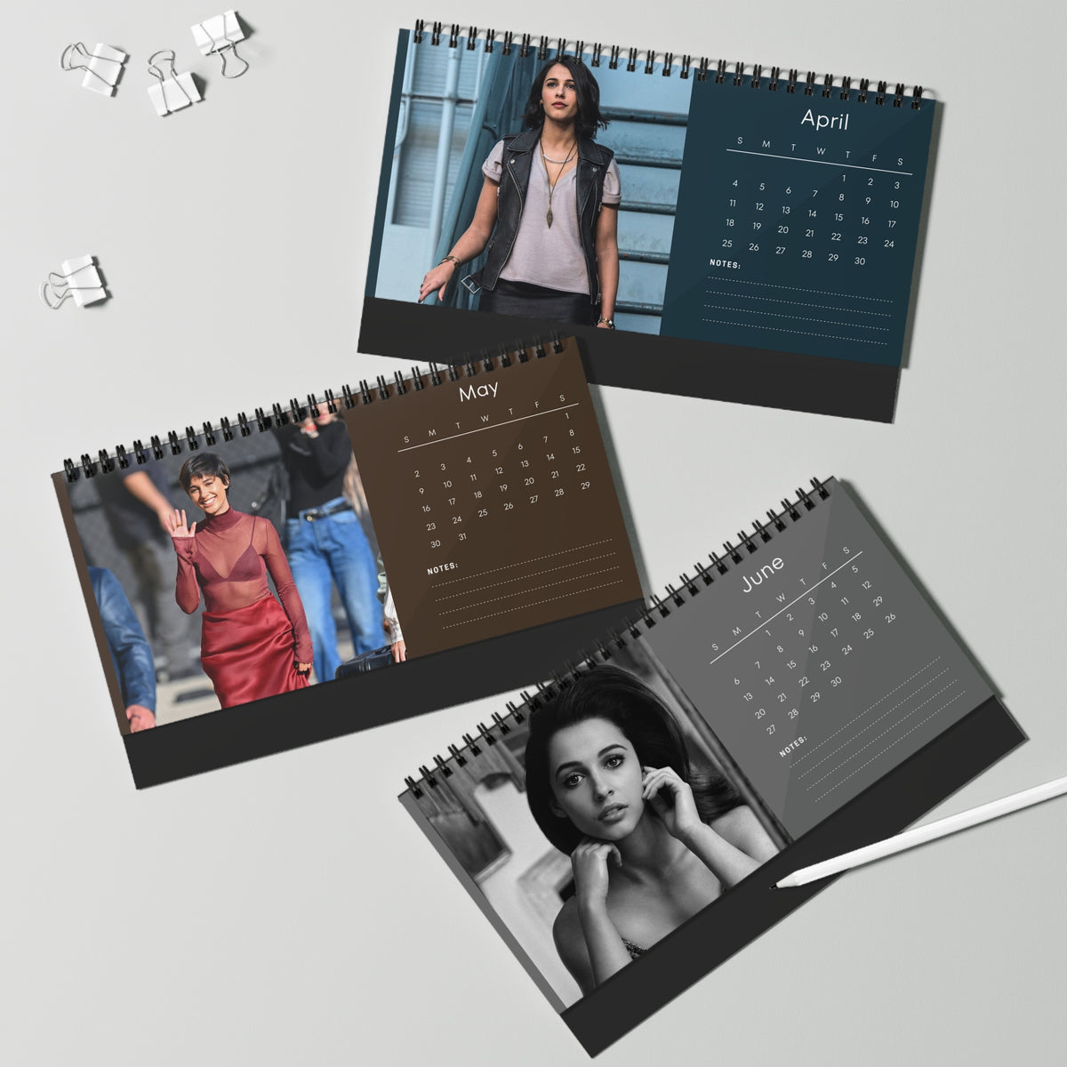 Naomi Scott 2027 Desk Calendar Vol 2 | Spiral Bound Photo Calendar | Fan Gift