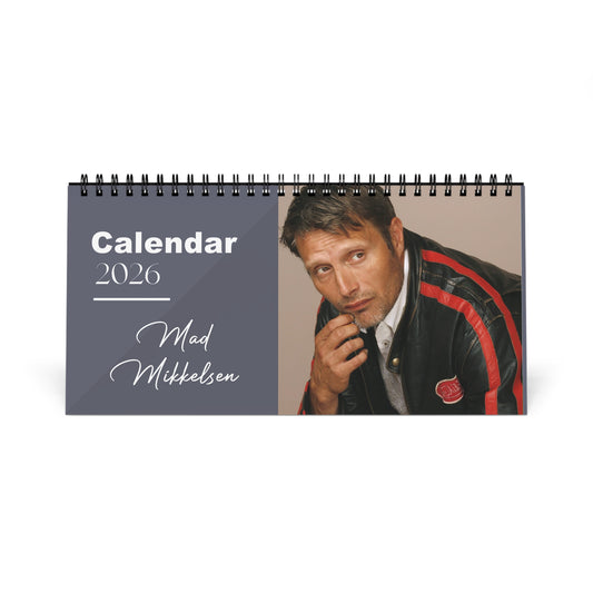 Mads Mikkelsen 2026 Desk Calendar | Premium Spiral Bound Celebrity Photo Calendar | High Quality Collectible Gift for Fans & Desk Décor