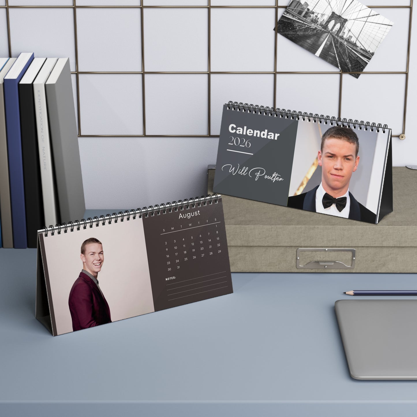 Will Poulter 2026 Desk Calendar | Premium Spiral Bound Celebrity Photo Calendar | High-Quality Fan Gift & Desk Décor