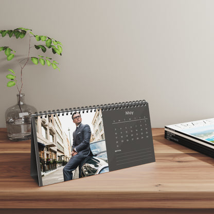 Taron Egerton 2026 Desk Calendar | Premium Spiral Bound Celebrity Photo Calendar | Collectible Fan Gift | Stylish Desk & Office Décor