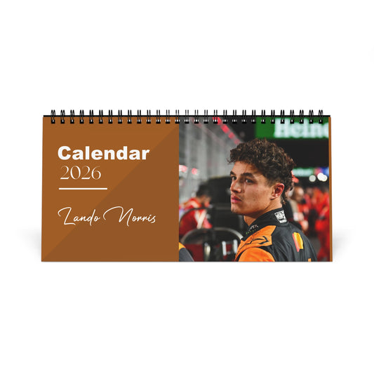 Lando Norris 2026 Desk Calendar | Premium Spiral Bound F1 Star Photo Calendar | High-Quality Fan Gift & Desk Décor