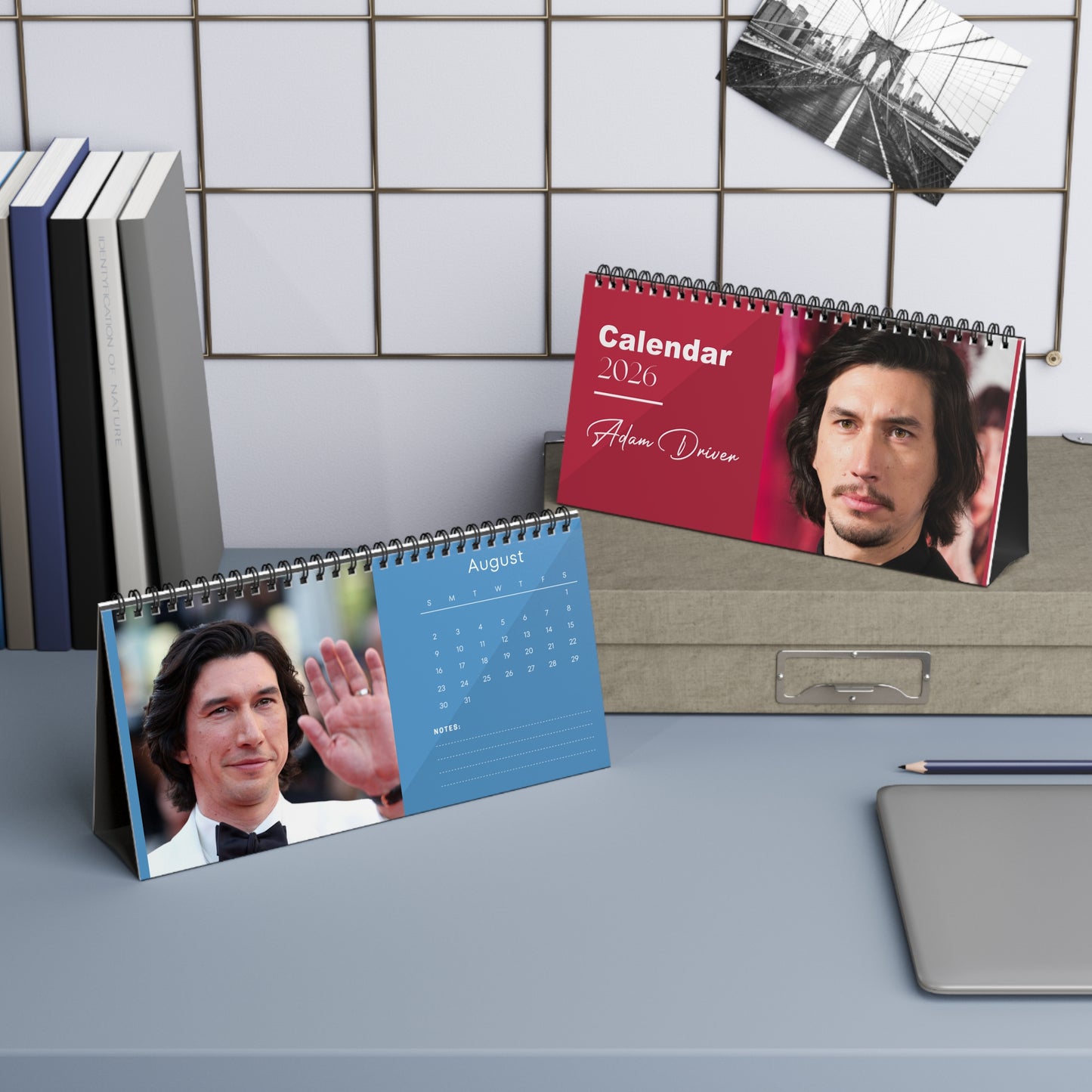 Adam Driver 2026 Desk Calendar | Premium Spiral Bound Celebrity Photo Calendar | High Quality Collectible Gift for Fans & Desk Décor