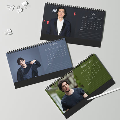 Adam Driver 2026 Desk Calendar | Premium Spiral Bound Celebrity Photo Calendar | Collectible Fan Gift | Stylish Desk & Office Décor