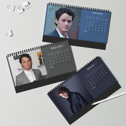 Anton Yelchin 2026 Desk Calendar | Premium Celebrity Photo Calendar for Fans | Stylish Spiral Bound Collectible Desk Décor