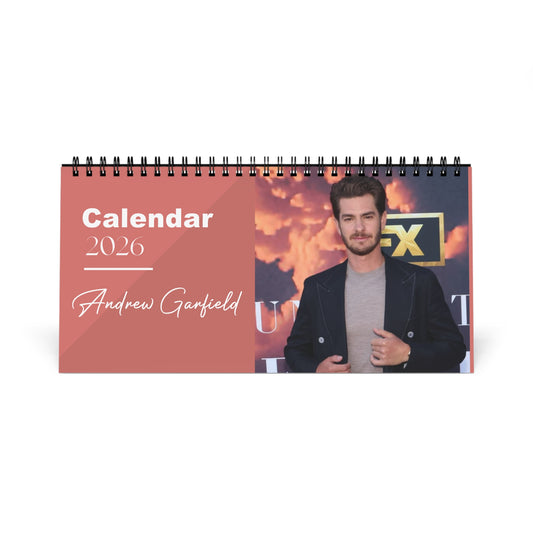 Andrew Garfield 2026 Desk Calendar | Premium Spiral Bound Celebrity Photo Calendar | High Quality Collectible Gift for Fans & Desk Décor