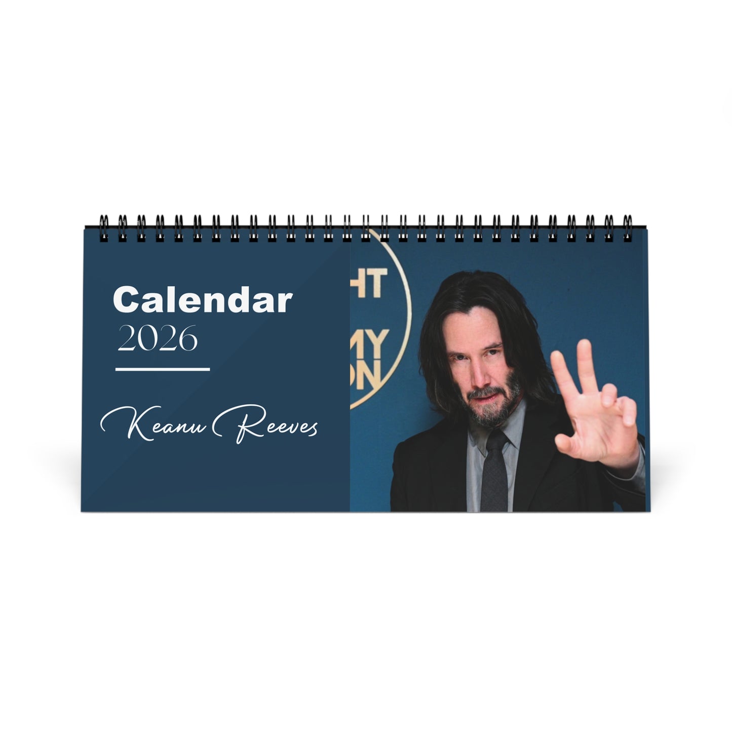 Keanu Reeves 2026 Desk Calendar | Premium Spiral Bound Celebrity Photo Calendar | High-Quality Fan Gift & Desk Décor