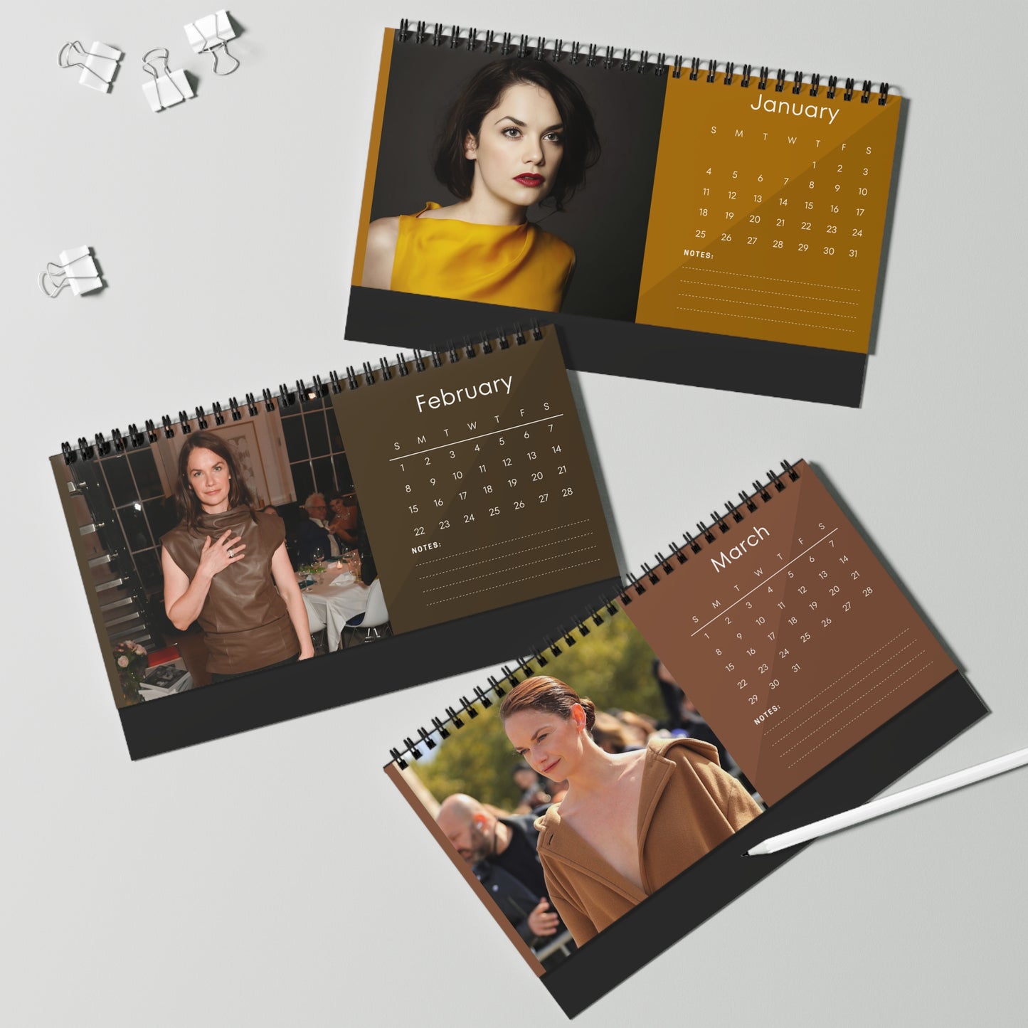Ruth Wilson 2026 Desk Calendar | Elegant Celebrity Photo Calendar | Premium Fan Gift for Desk or Office