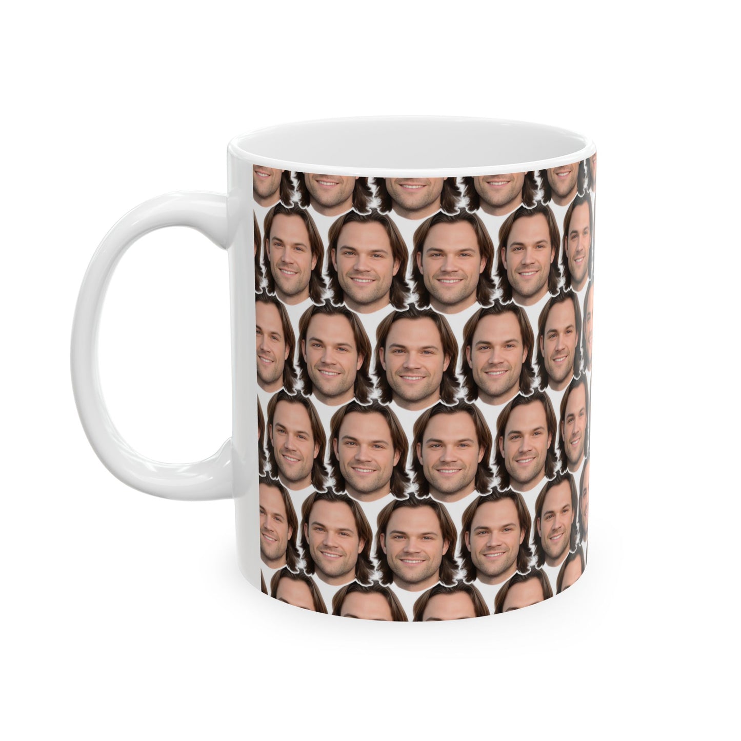 Jared Padalecki Face Pattern Ceramic Mug | Unique Gift for Jared Padalecki Fans