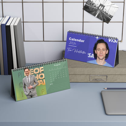 Tom Hiddleston 2026 Desk Calendar | Premium Spiral Bound Celebrity Photo Calendar | High-Quality Fan Gift & Desk Décor