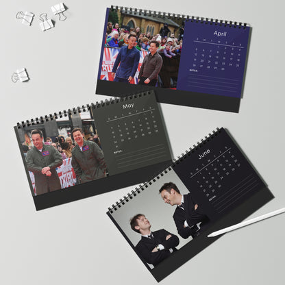 Ant and Dec 2026 Desk Calendar | Celebrity Spiral Bound Photo Calendar | Fan Collectible Gift | Fun Desk & Office Decor