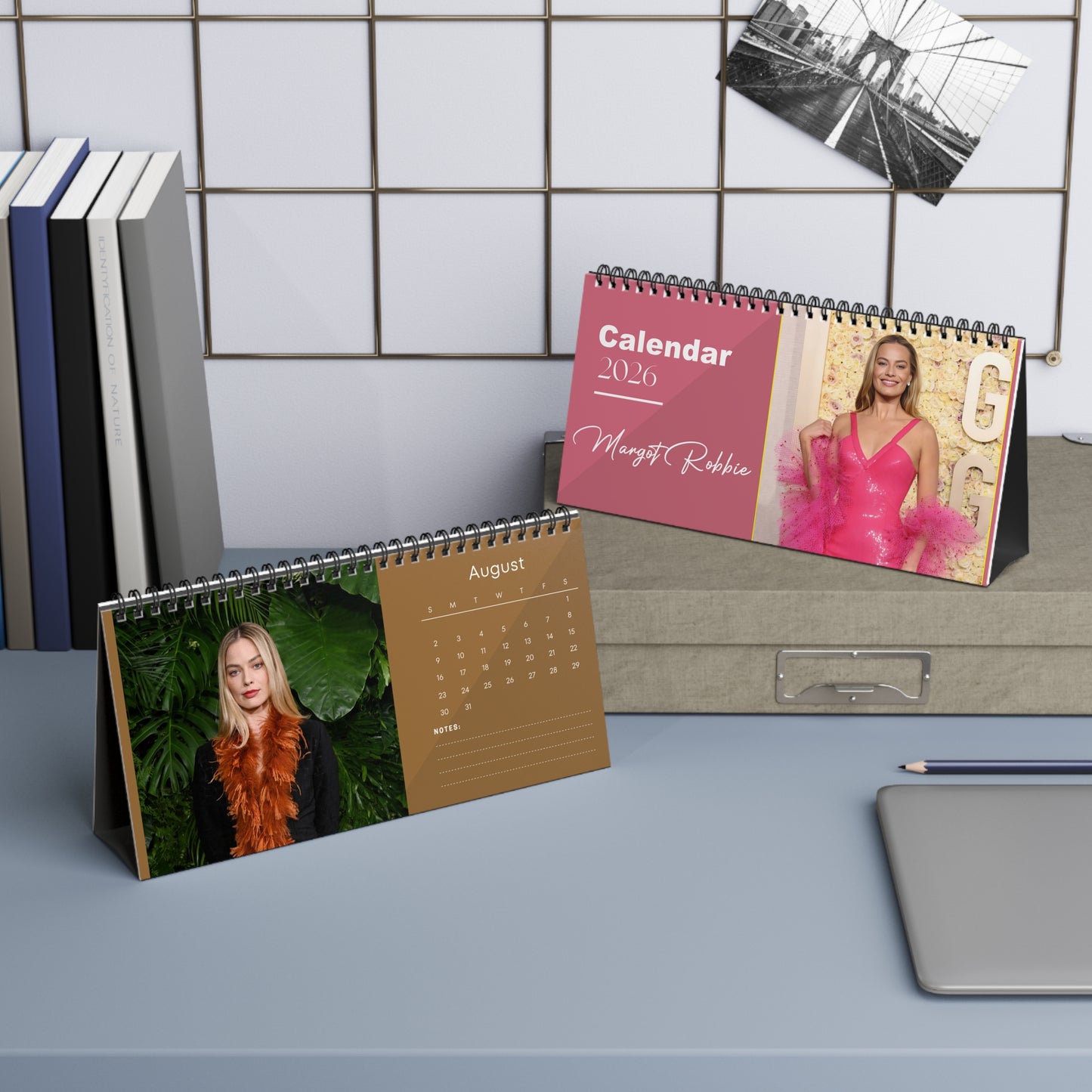Margot Robbie 2026 Desk Calendar | Premium Spiral Bound Celebrity Photo Calendar | Stunning Collectible Gift for Fans & Desk Décor