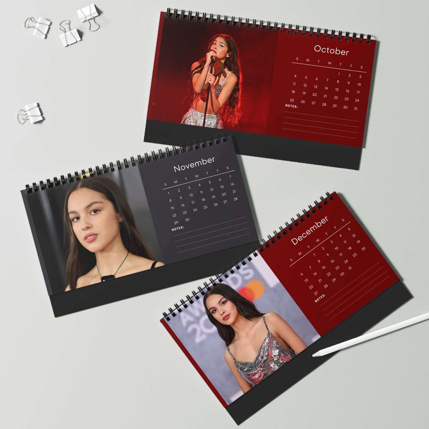 Olivia Rodrigo 2026 Desk Calendar | Premium Spiral Bound Celebrity Photo Calendar | Stylish Collectible Gift for Fans & Desk Décor