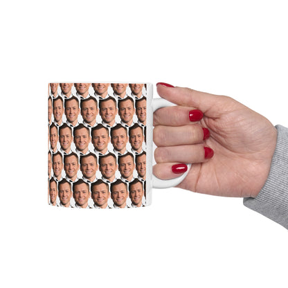 Taron Egerton Face Pattern Ceramic Mug | Unique Gift for Taron Egerton Fans