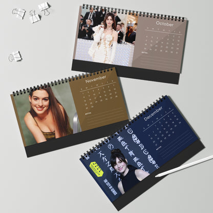 Anne Hathaway 2026 Desk Calendar | Actress Monthly Planner | Anne Hathaway Gift | The Devil Wears Prada Calendar | Office Decor