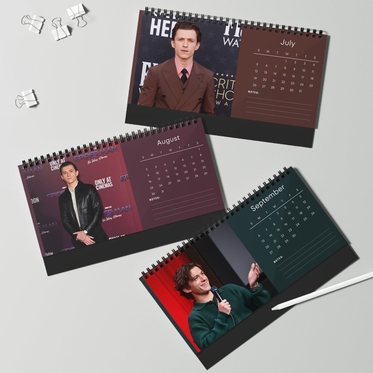 Tom Holland 2026 Desk Calendar |  Star Photo Calendar | Actor Gift for Fans