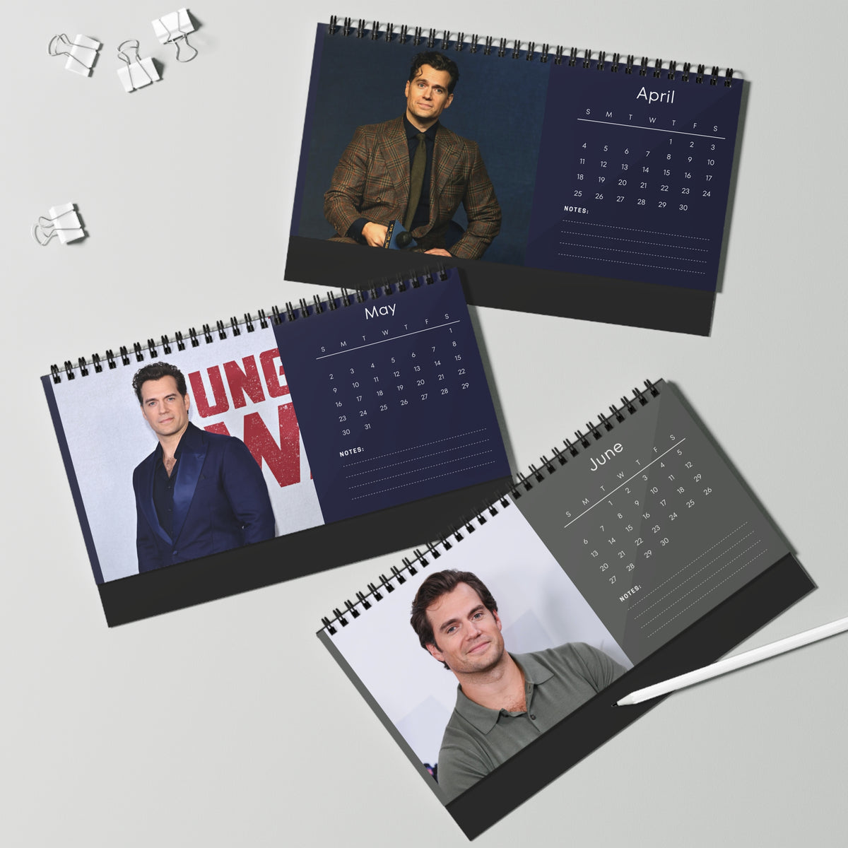 Henry Cavill 2027 Desk Calendar Vol 4 | Spiral Bound Photo Calendar | Fan Gift