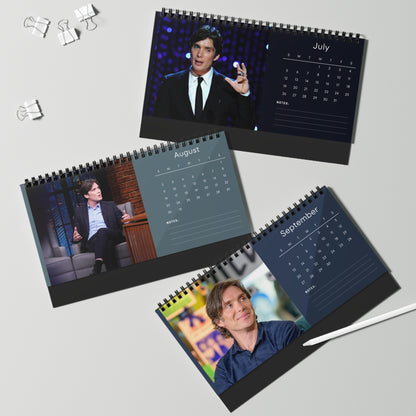 Cillian Murphy 2026 Desk Calendar | Premium Spiral Bound Celebrity Photo Calendar | High-Quality Fan Gift & Desk Décor