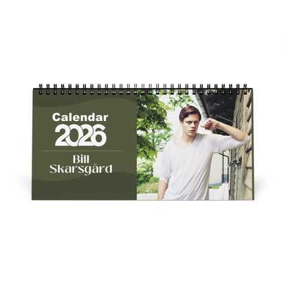 Bill Skarsgård 2026 Desk Calendar | Premium Spiral Bound Celebrity Photo Calendar | Collectible Fan Gift | Stylish Desk & Office Décor