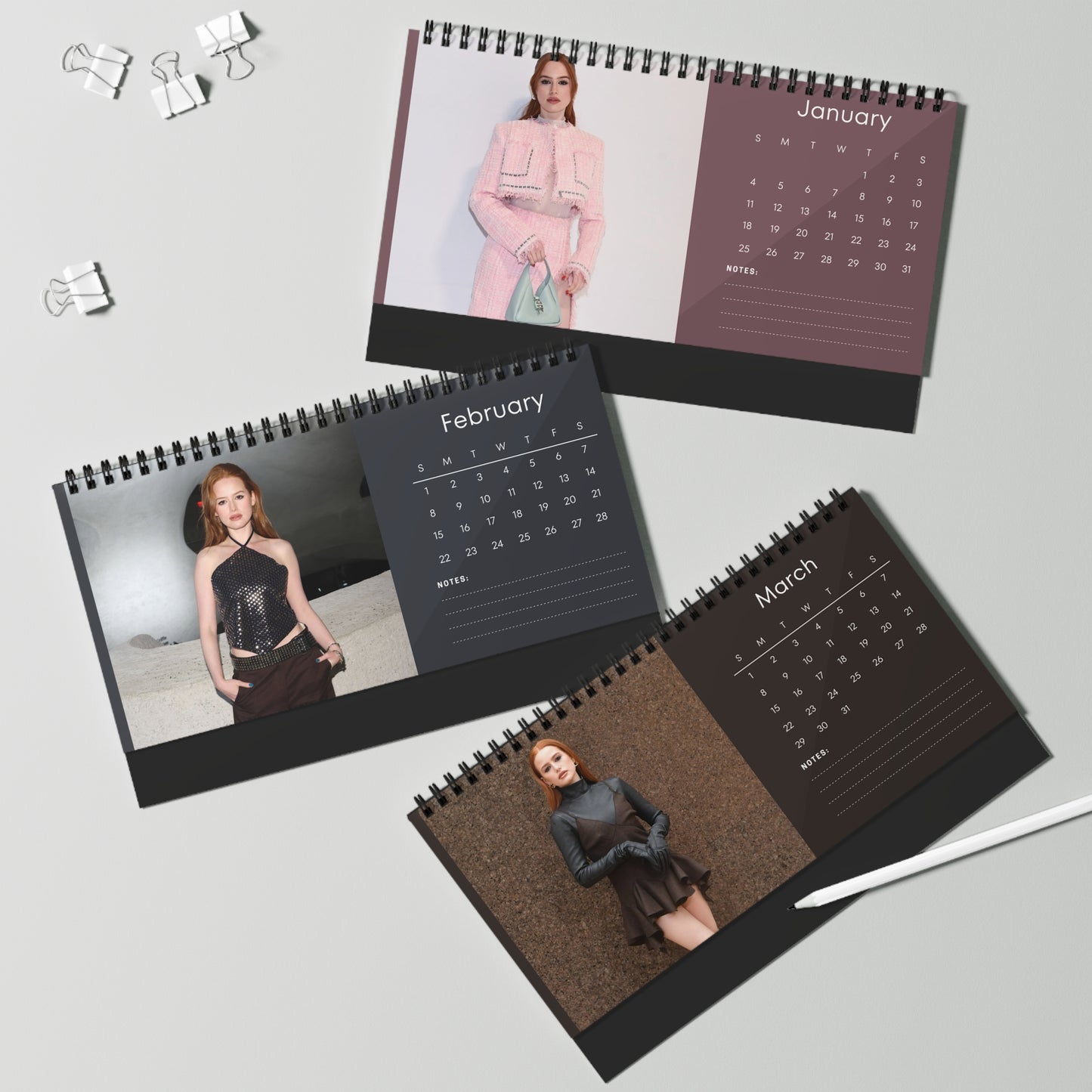 Madelaine Petsch 2026 Desk Calendar | Premium Spiral Bound Celebrity Photo Calendar | Stylish Collectible Gift for Fans & Desk Décor