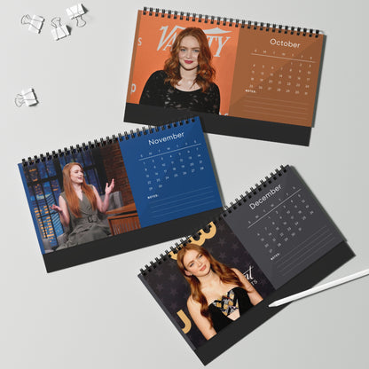 Sadie Sink 2026 Desk Calendar | Premium Spiral Bound Celebrity Photo Calendar | High-Quality Fan Gift & Desk Décor