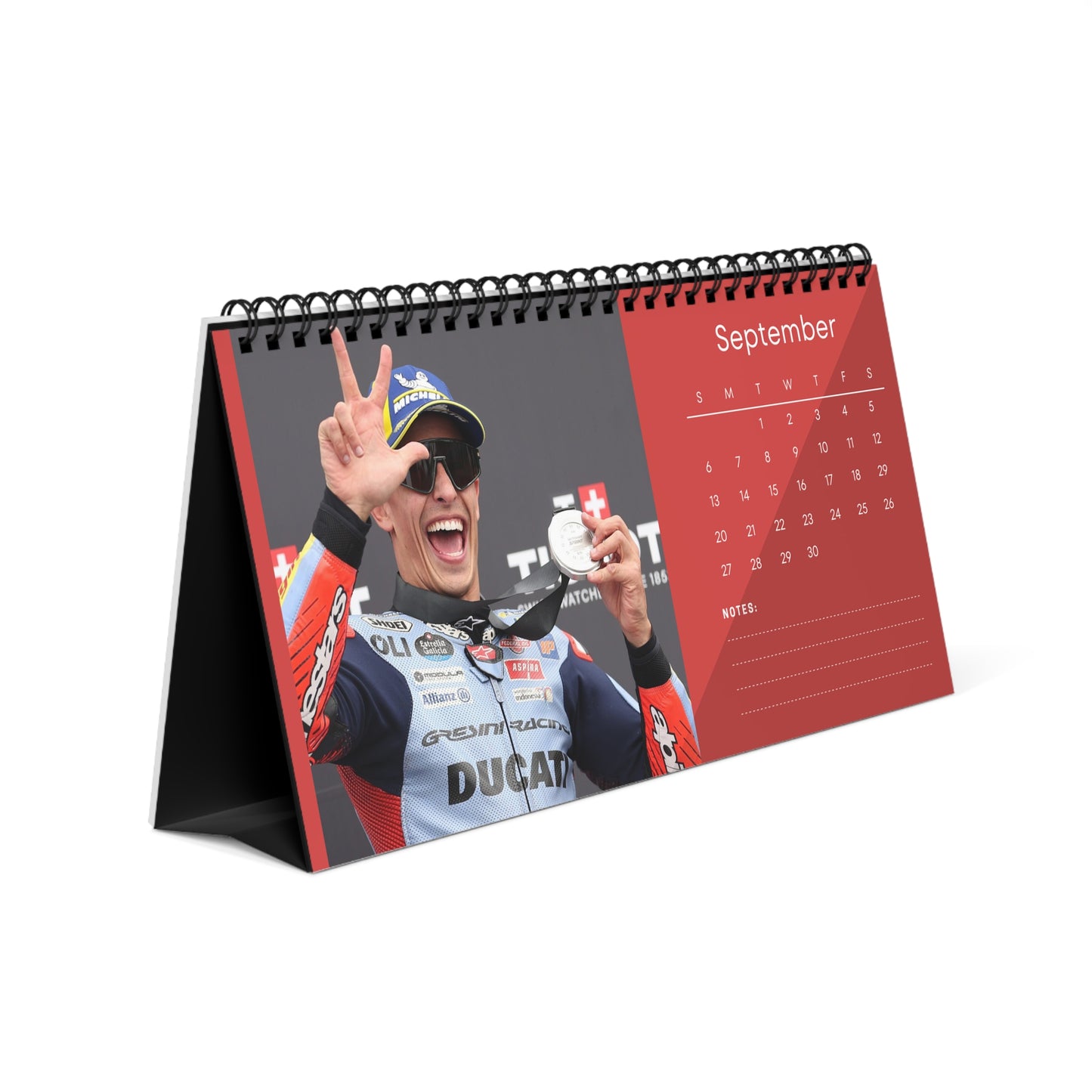 Marc Márquez 2026 Desk Calendar | Premium Spiral Bound Celebrity Photo Calendar | Collectible Fan Gift | Stylish Desk & Office Décor