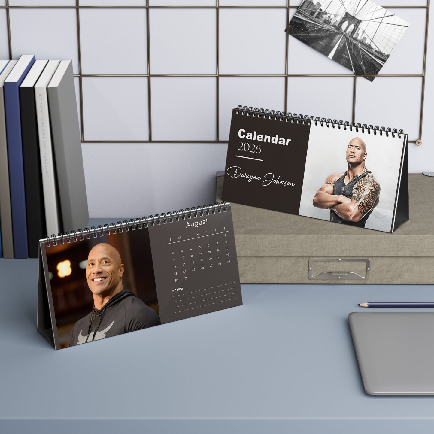 Dwayne Johnson 2026 Desk Calendar | The Rock  | Dwayne Johnson Calendar | Movie Decor