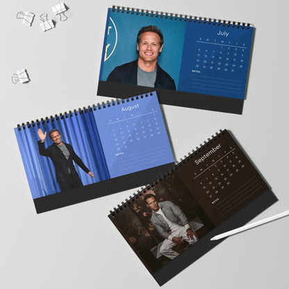 Sam Heughan 2026 Desk Calendar | Celebrity Photo Calendar | Premium Desk Accessory & Fan Gift