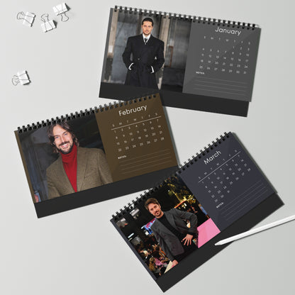 Lucas Bravo 2026 Desk Calendar | Premium Spiral Bound Celebrity Photo Calendar | High-Quality Fan Gift & Desk Décor