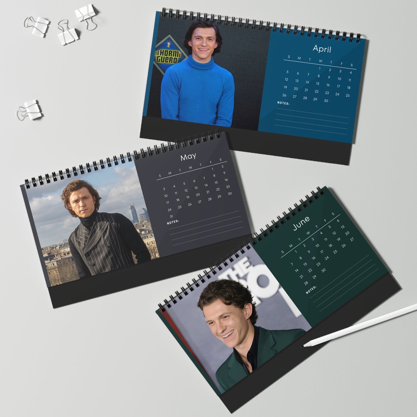 Tom Holland 2026 Desk Calendar |  Star Photo Calendar | Actor Gift for Fans