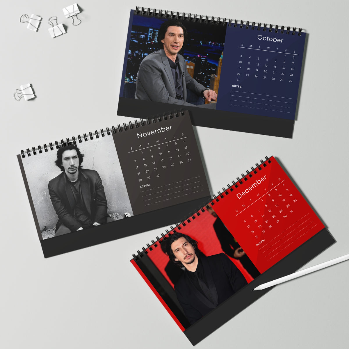 Adam Driver 2027 Desk Calendar Vol 4 | Spiral Bound Photo Calendar | Fan Gift