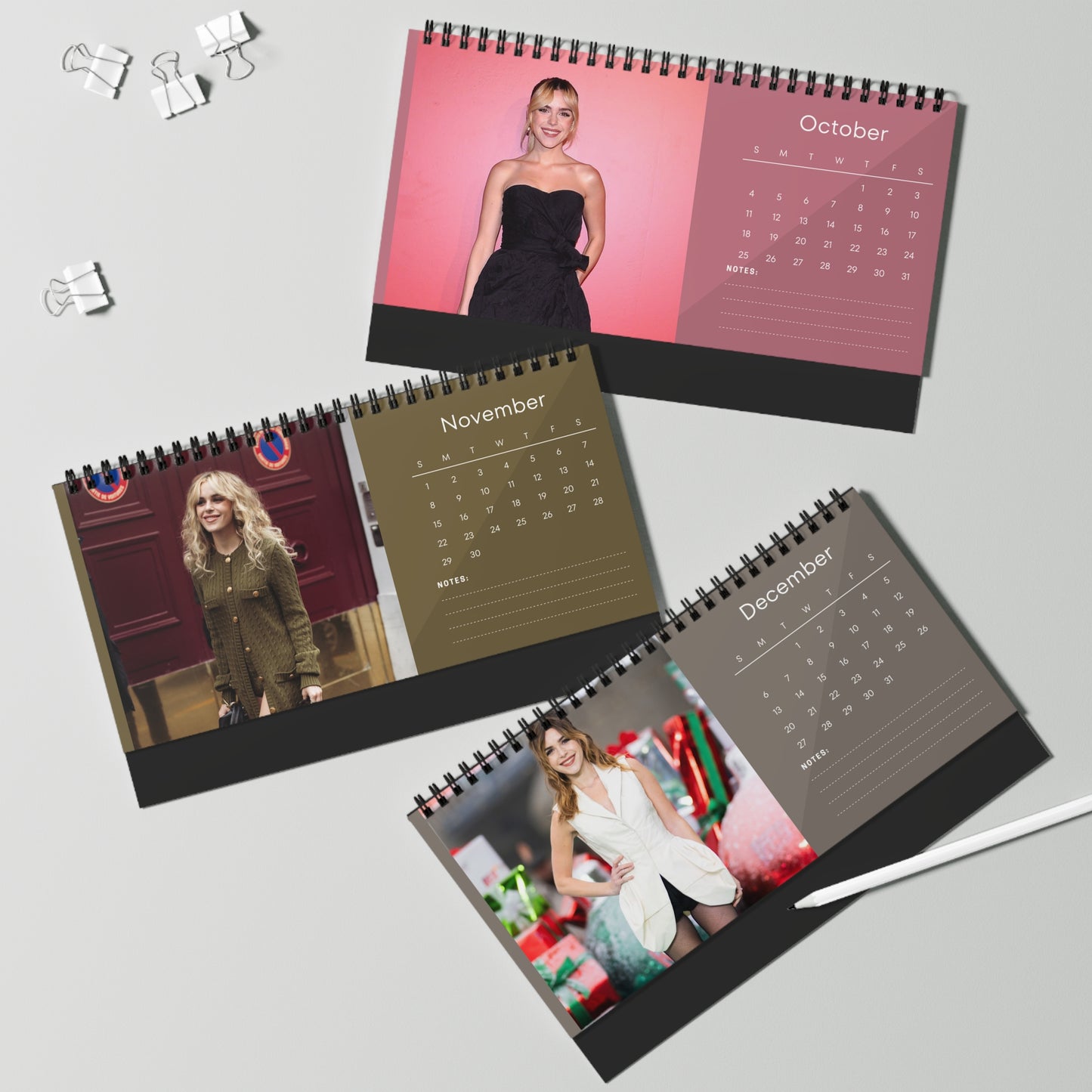 Kiernan Shipka 2026 Desk Calendar | Actress Gift | Chilling Adventures of Sabrina | Mad Men Star | Monthly Planner | Office Decor