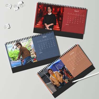 Timothée Chalamet 2026 Desk Calendar | Premium Spiral Bound Celebrity Photo Calendar | High-Quality Fan Gift & Desk Décor