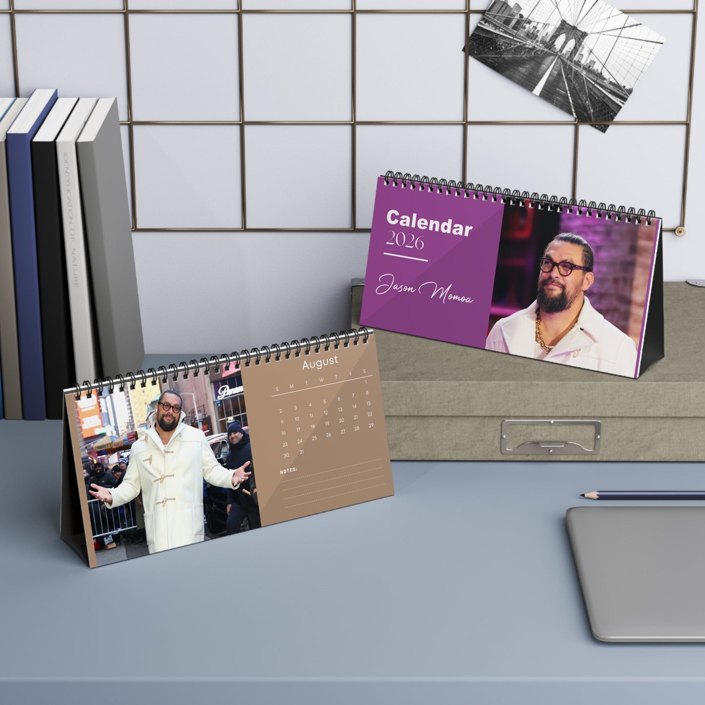 Jason Momoa 2026 Desk Calendar | Aquaman & Game of Thrones Actor | Celebrity Gift | Office Decor