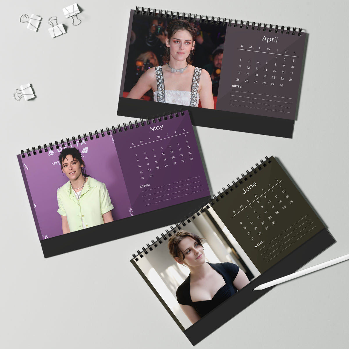 Kristen Stewart 2027 Desk Calendar Vol 3 | Spiral Bound Photo Calendar | Fan Gift