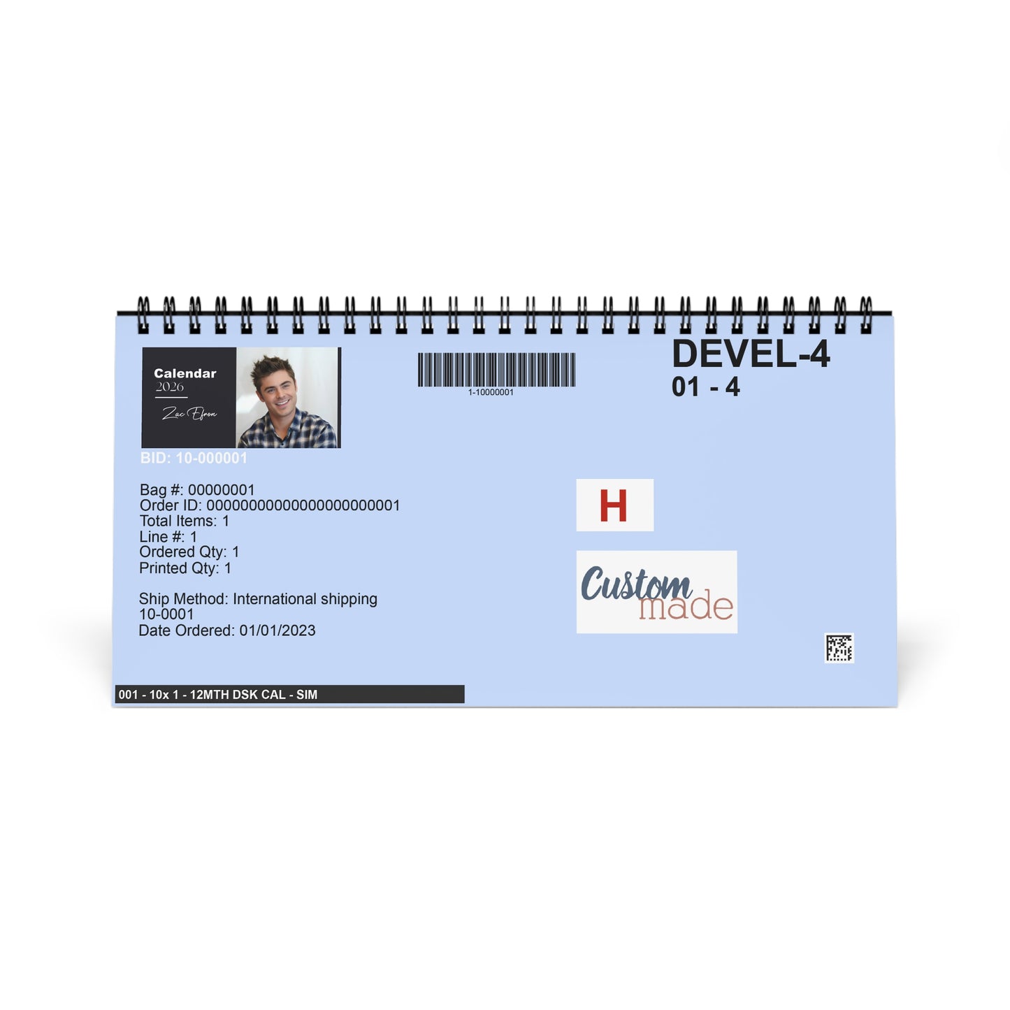 Zac Efron 2026 Desk Calendar | Actor Monthly Planner | Zac Efron Gift | Office Decor