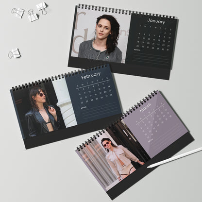 Kristen Stewart 2026 Desk Calendar | Premium Spiral Bound Celebrity Photo Calendar | High-Quality Fan Gift & Desk Décor