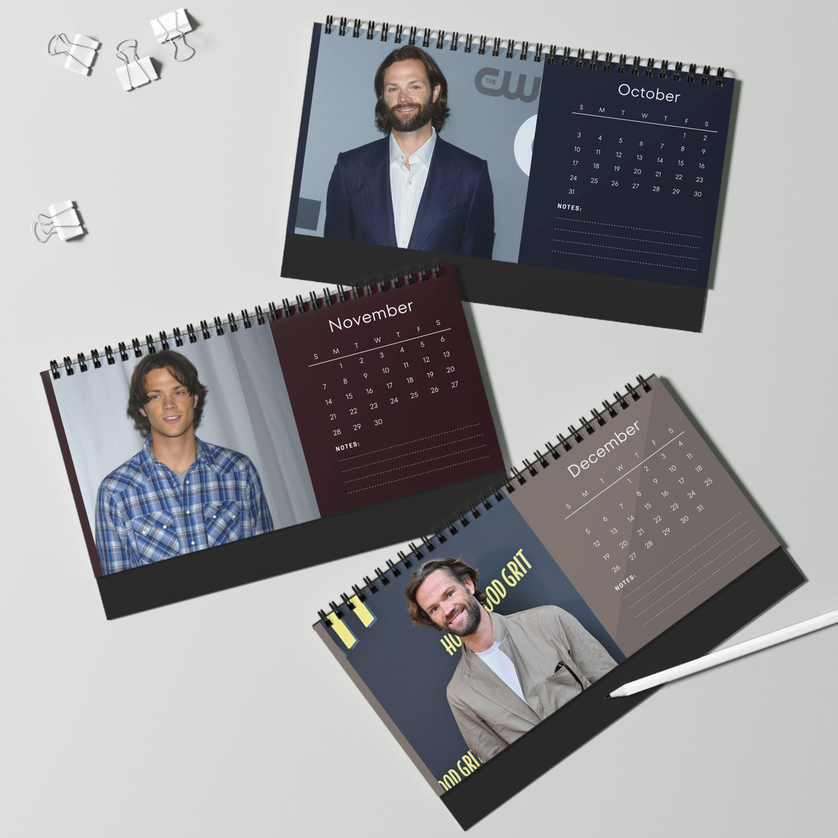 Jared Padalecki 2027 Desk Calendar Vol 2 | Spiral Bound Photo Calendar | Fan Gift