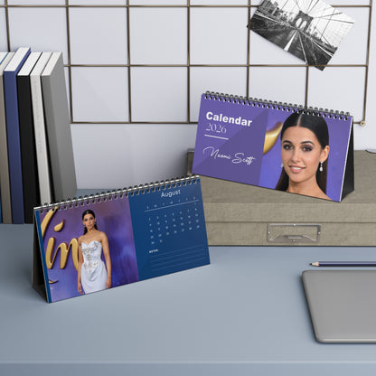 Naomi Scott 2026 Desk Calendar | Premium Spiral Bound Celebrity Photo Calendar | High-Quality Fan Gift & Desk Décor