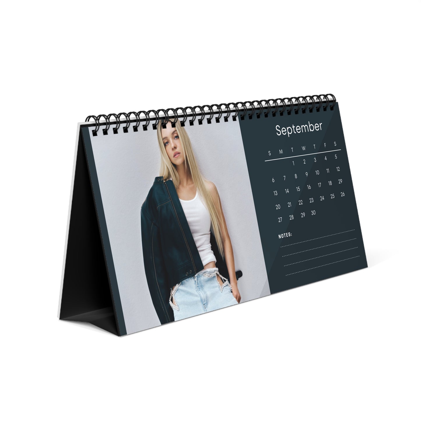Sydney Sweeney 2026 Desk Calendar | Premium Spiral Bound Celebrity Photo Calendar | Collectible Fan Gift | Stylish Desk & Office Décor