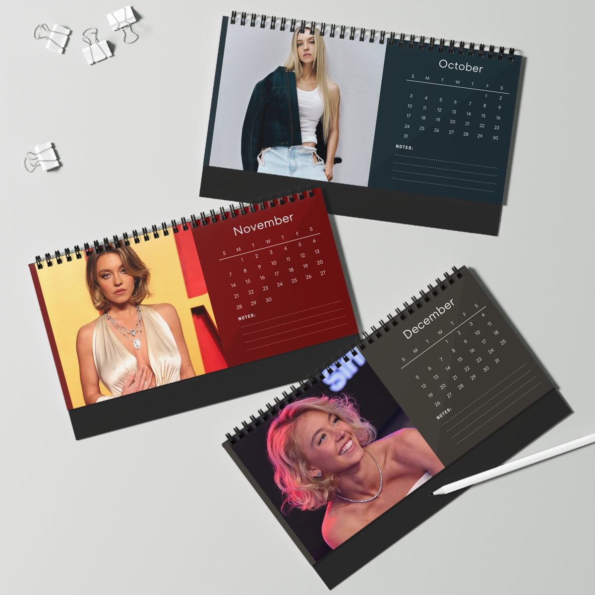 Sydney Sweeney 2027 Desk Calendar Vol 4 | Spiral Bound Photo Calendar | Fan Gift