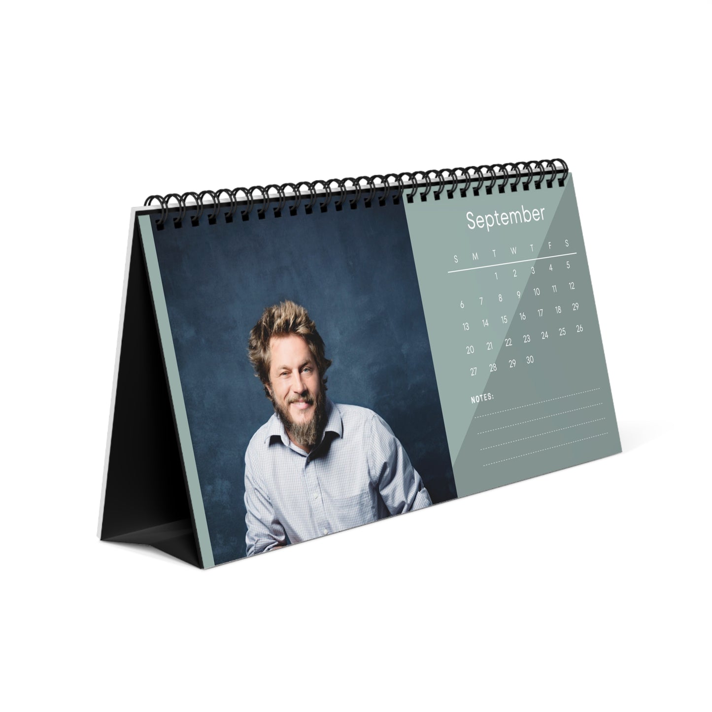 Travis Fimmel 2026 Desk Calendar | Celebrity Spiral Bound Photo Calendar | Fan Collectible Gift | Stylish Desk & Office Décor