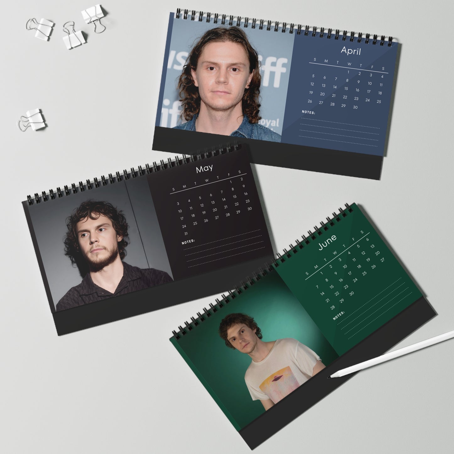 Evan Peters 2026 Desk Calendar |  Celebrity Gift | Office Decor
