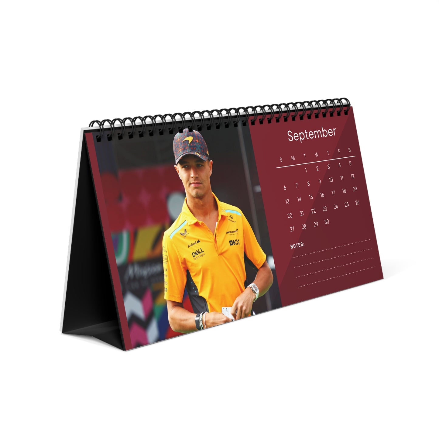 Lando Norris 2026 Desk Calendar | Premium Spiral Bound F1 Star Photo Calendar | High-Quality Fan Gift & Desk Décor