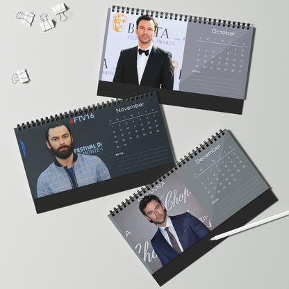 Aidan Turner 2026 Desk Calendar | Premium Spiral Bound Celebrity Photo Calendar | High Quality Collectible Gift for Fans & Desk Décor